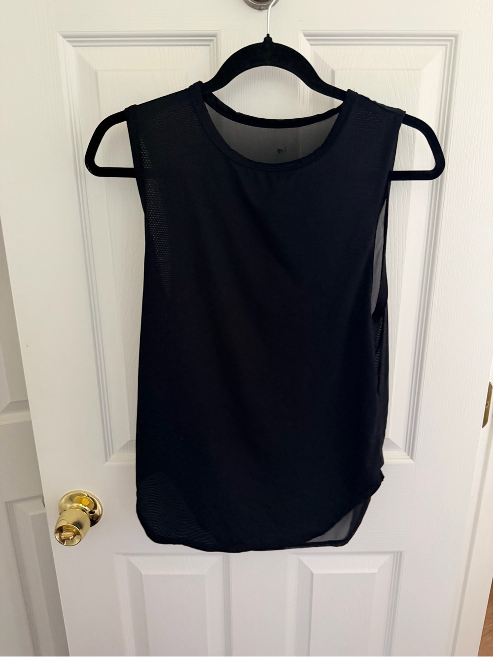 Women's Fabletics Black Mesh Workout Tank Top Size Small